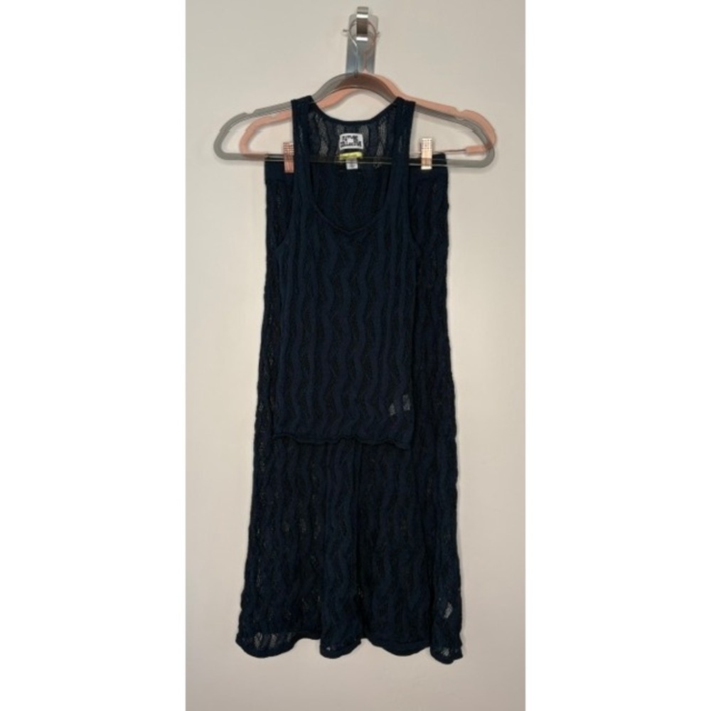 Future Collective Jeneé Naylor Navy Pointelle Knit Tank + Midi Skirt‎ Set XS/XXS